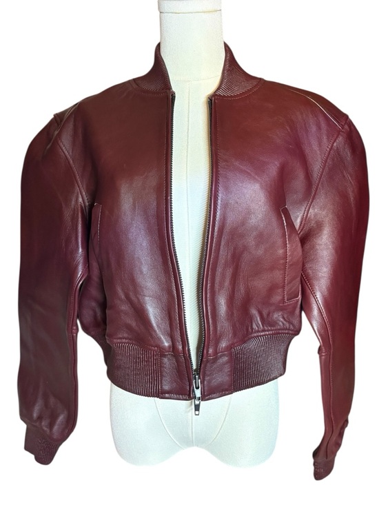 H&M STUDIO COLLECTION 2026 NWT Burgundy
Leather Bomber Jacket in Sz M - Picture 6 of 16
